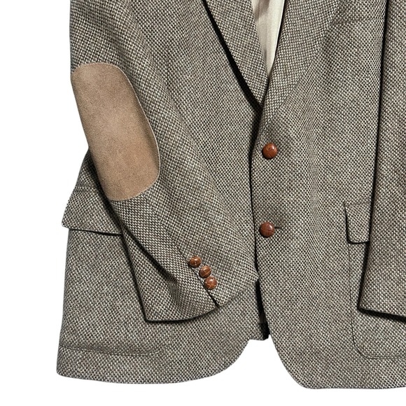 VTG 100%‎ Wool Men's Classic  Blazer WFF by Farah 46R Old Money Grandpacore 70's - Picture 4 of 15